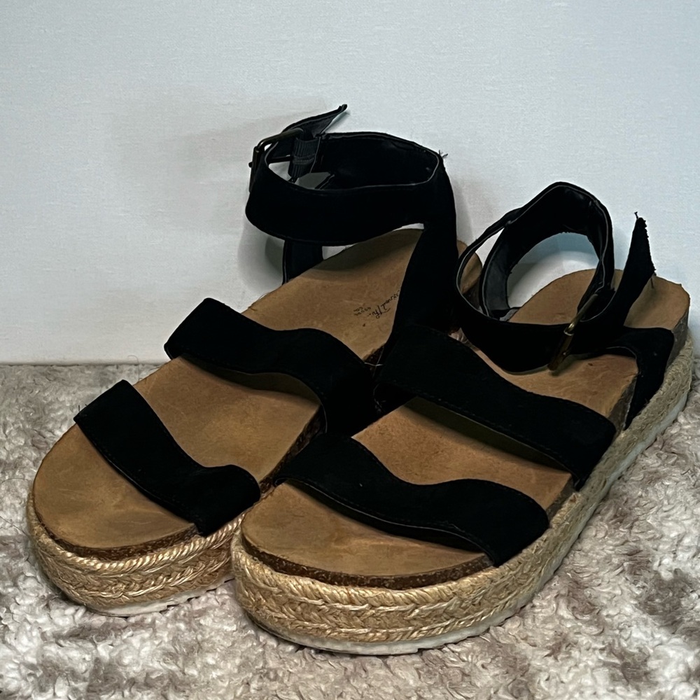 Target Black and Tan Espadrille Sandals